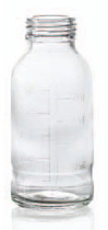 1000 ml plasmafles, helder, type 2 geblazen glas